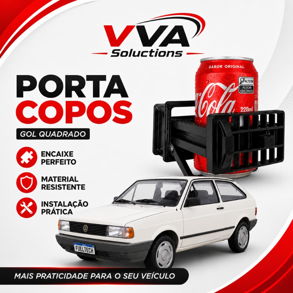 Difusor Ar Porta Copos Gol Parati Saveiro Voyage Quadrado 87 88 89 90 91 92 93 94 95 Abs Preto