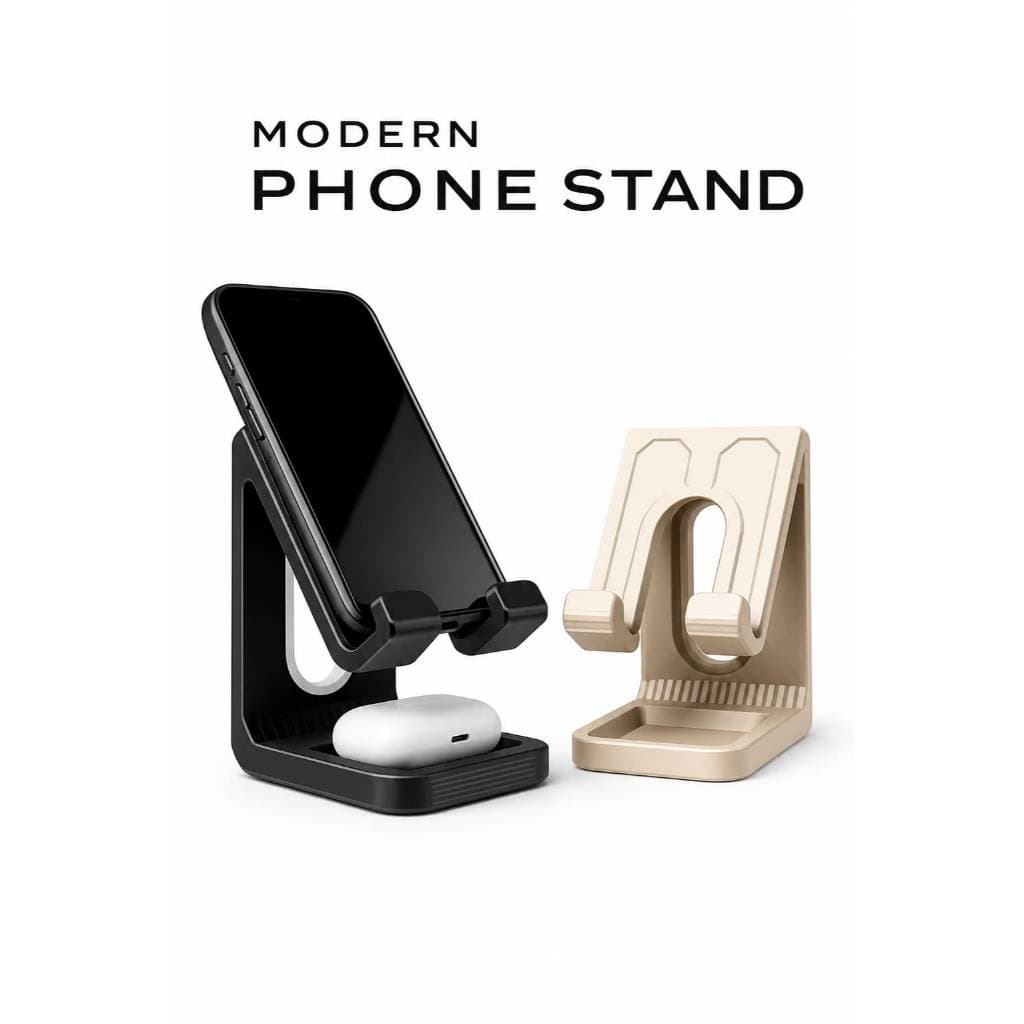 Suporte de Celular de Mesa Premium | Base para Smartphone com Porta Fones