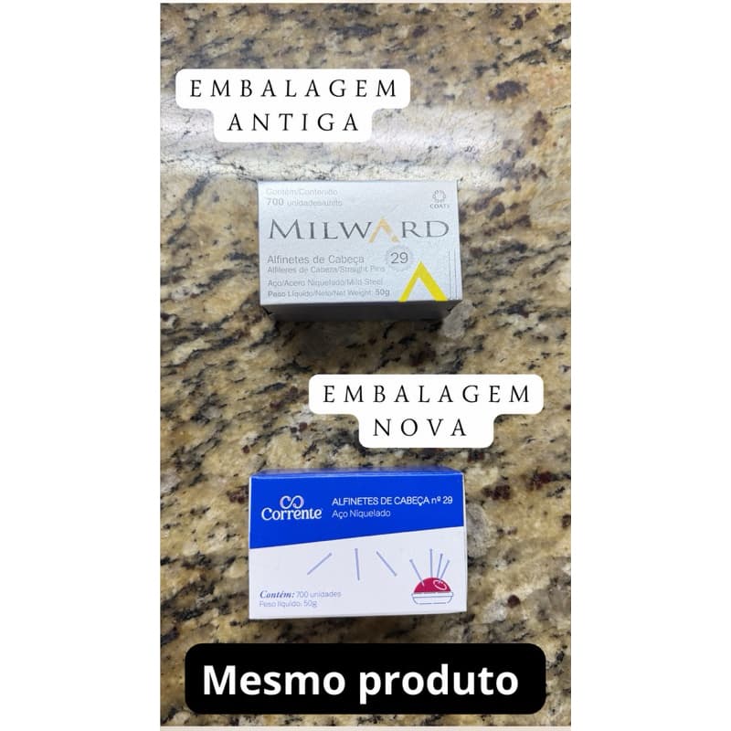 Alfinetes 29 cabeça aço corrente - com 700 unidades