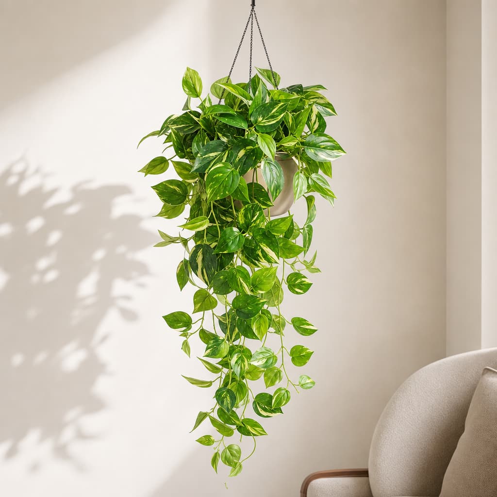 2 Pendentes De Jiboia Artificial Grande Jardim Vertical Folhagem Decoração