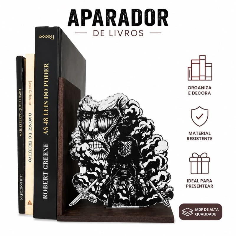 Aparador de Livros Gigantes da Muralha MDF Decorativo | Book Nook Geek para Estante
