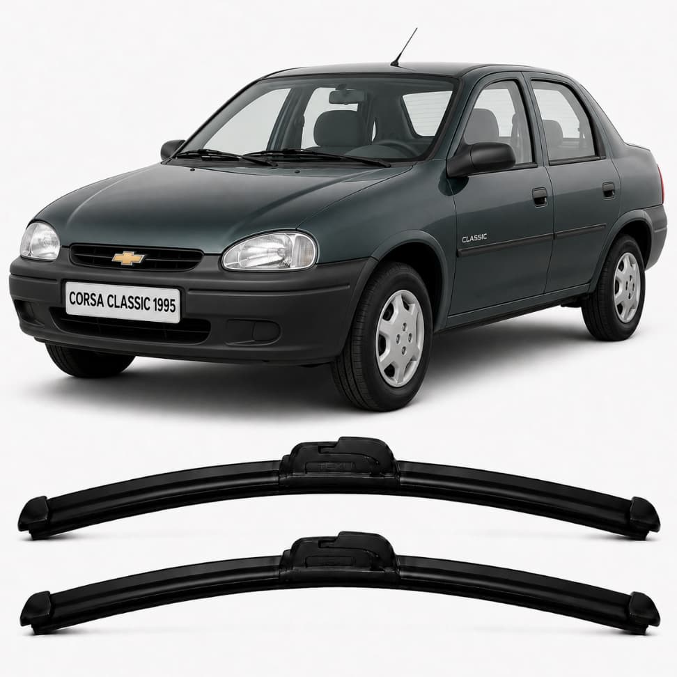 Par de Palhetas Limpador de Parabrisa Dianteiro Para Chevrolet Corsa Classic 1995 1996  Até 2016
