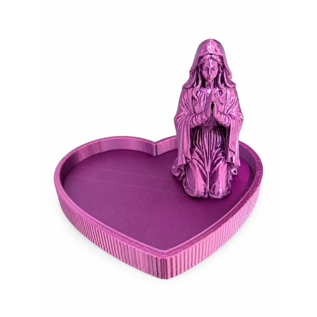 Porta Terço com Nossa Senhora Rezando Roxo