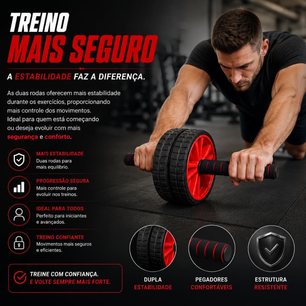 Equipamento Fitness Fortalecimento Abdominal Pegadores Antiderrapantes Conforto Ergonomico Sortida