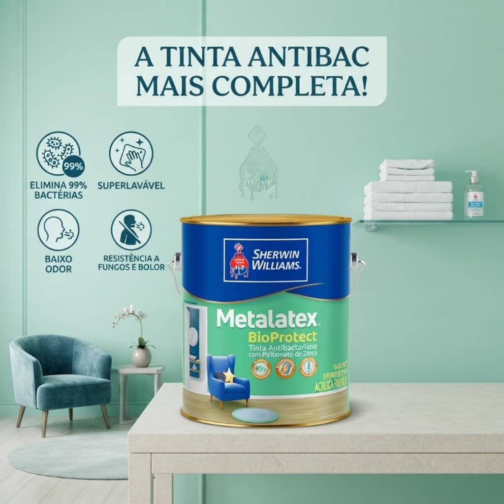Tinta Antimofo Antifungo Branca Bioprotect GALAO Sherwim Williams