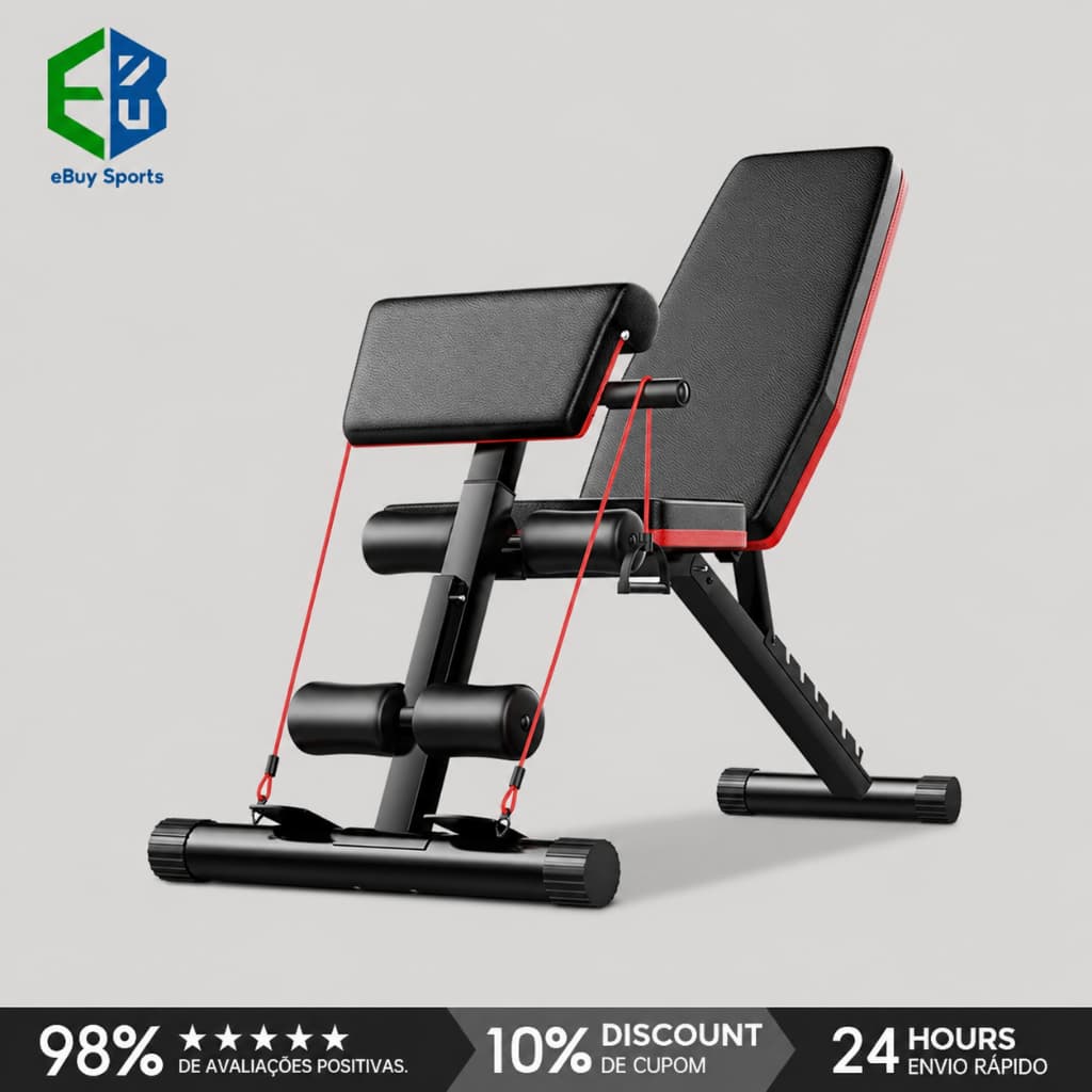 Ebuy Banco Banqueta De Musculação E Academia Regulável carga 400KG 6x1 Reto Declinado Inclinado 7 Graus Para Treinos