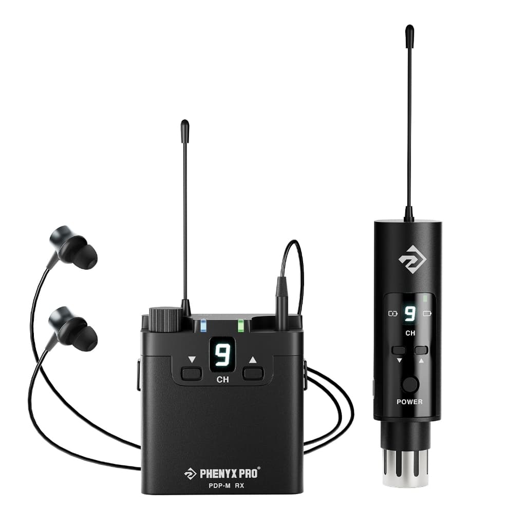 Sistema de monitoramento intra-auricular sem fio estéreo Phenyx Pro PDP-M para Apresentação no Palco