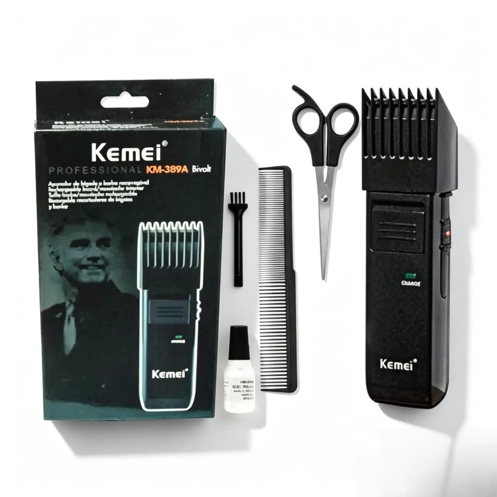 Maquina de barbear e cabelo profissional Bivolt KM 389-A Kemei