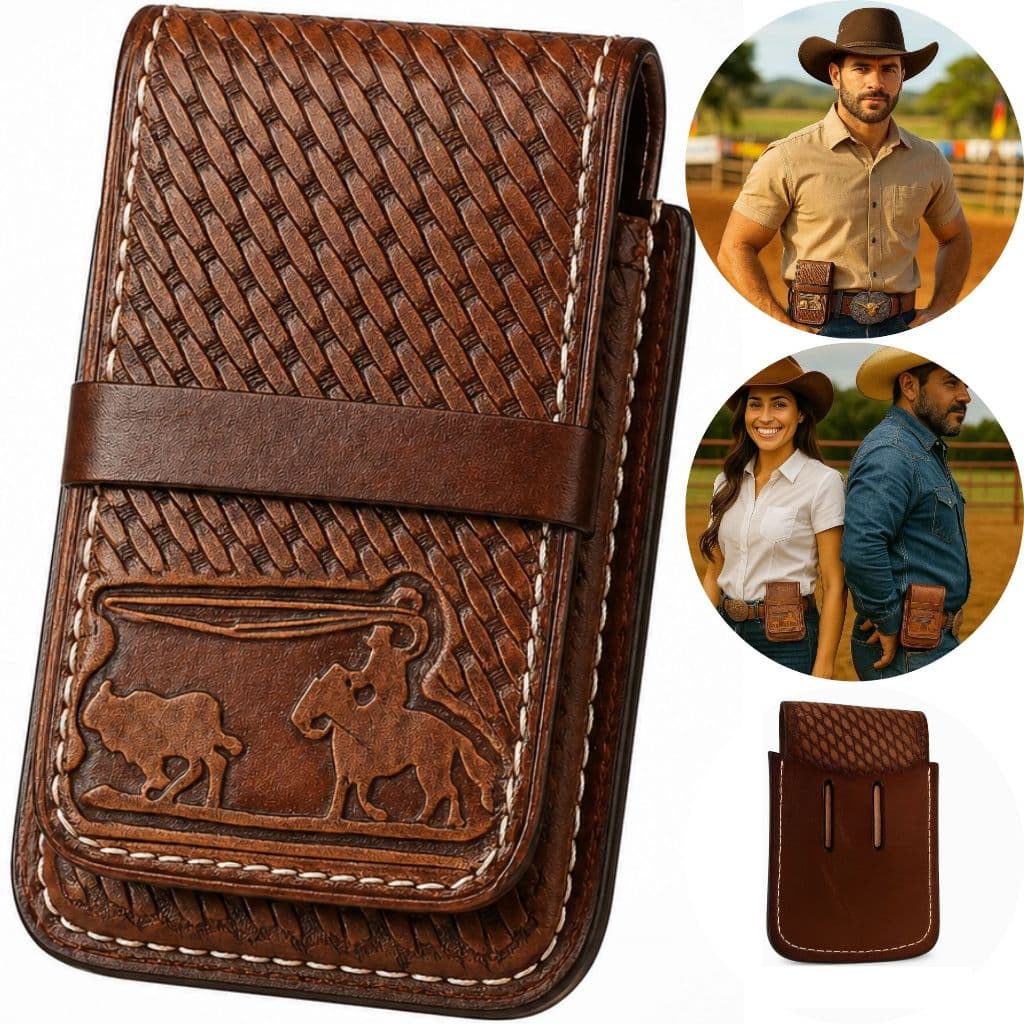 Porta Celular Couro Legítimo Universal Bainha Para Cinto Country Masculino