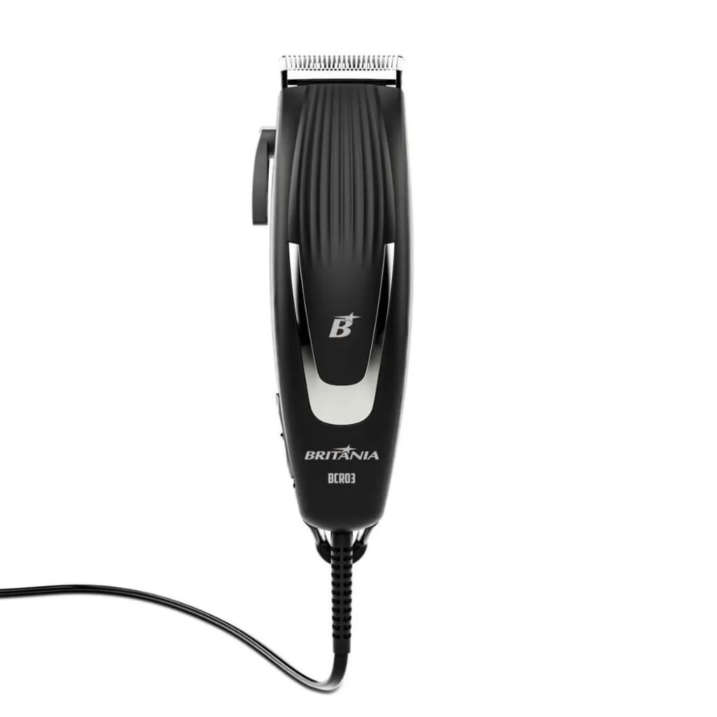 Cortador De Cabelos Bcr03 9 Acessórios 18w Cor Preto