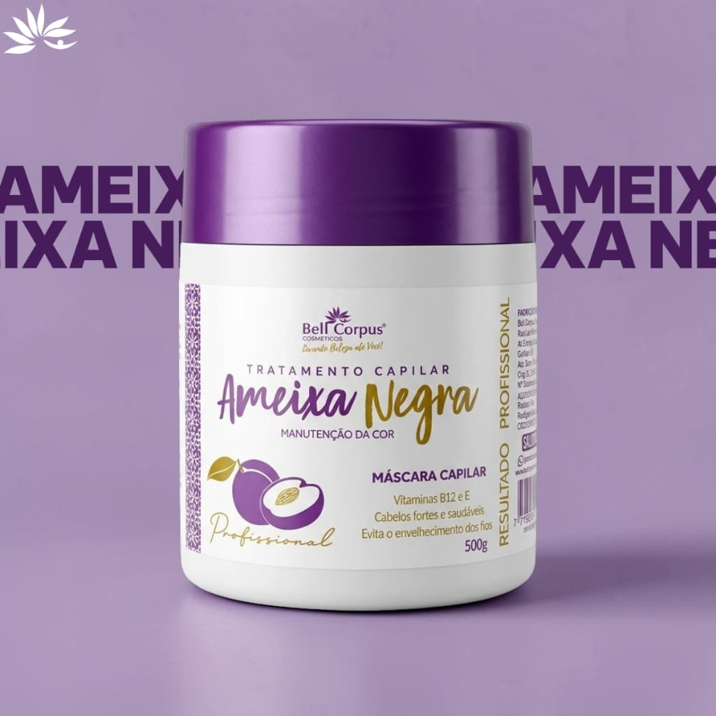 Máscara Capilar Ameixa Negra 500g Brilho Imediato e Hidratação Reconstrutora – BellCorpus