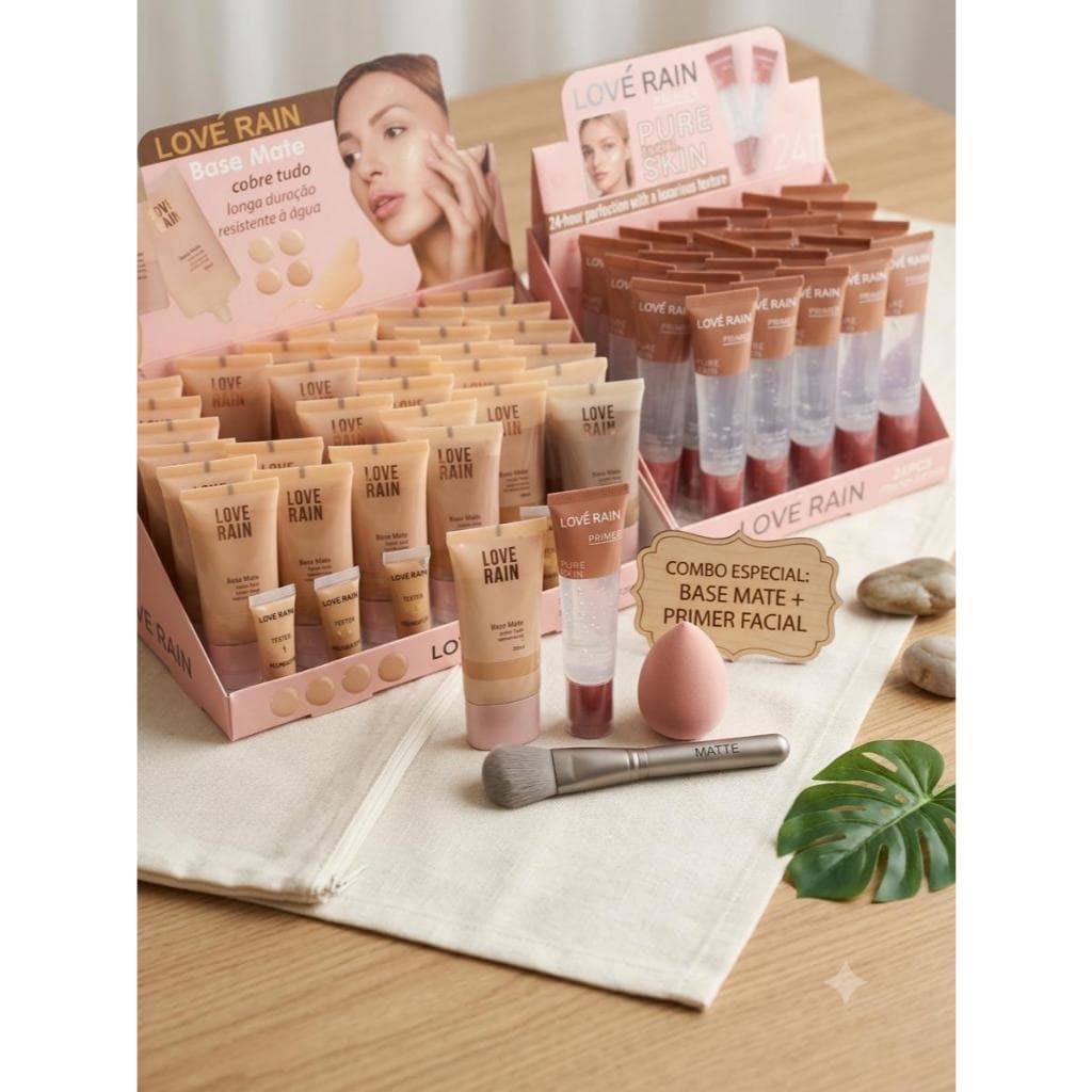 Combo Pele Perfeita Base Love Rain Matte + Prime 24 Horas