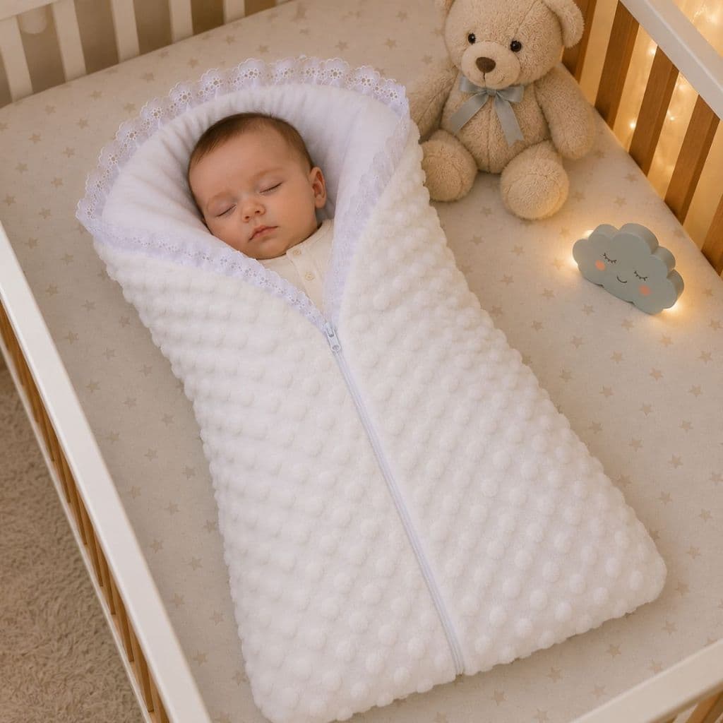 Saco de Dormir para Bebe com Zíper Pipoquinha Algodão Macio e Quentinho Enxoval Cores Diversas