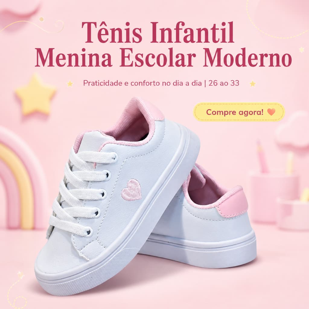 Tenis De Menina Escolar Infantil | Praticidade e Conforto No Dia a Dia 26 ao 33 | COMPRE JÁ!