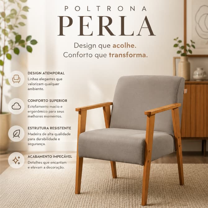 Poltrona Perla Premium – Conforto, Estilo e Versatilidade para Seu Lar
