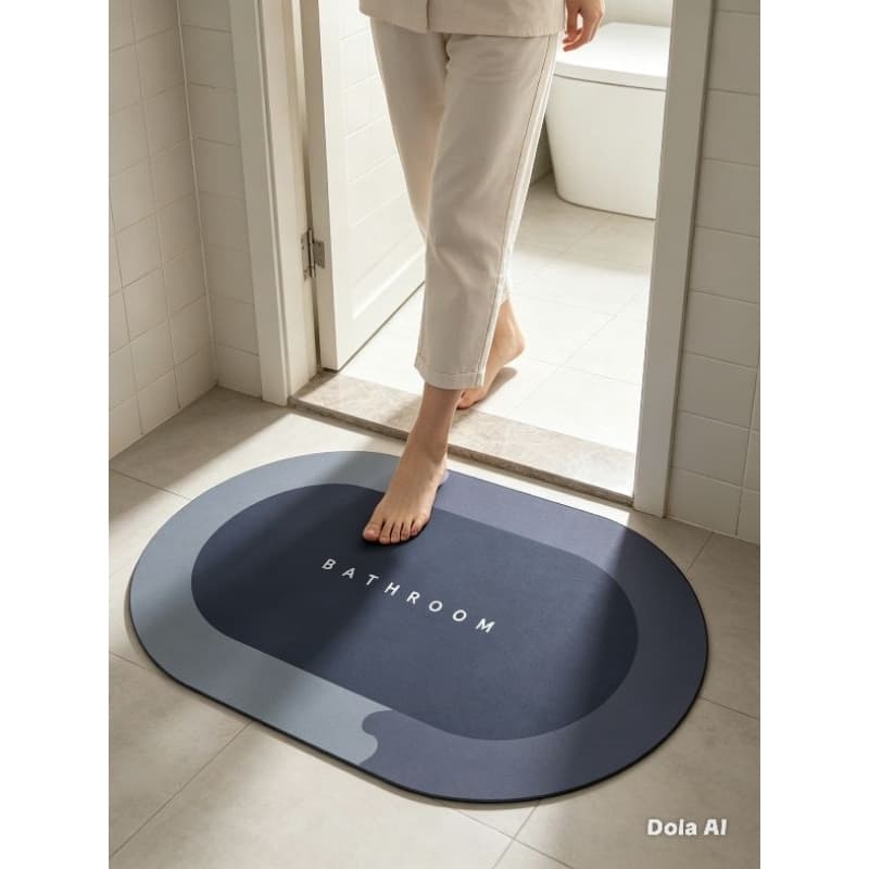 Tapete Oval Banheiro Antiderrapante Macio Absorvente Decoração Sortida