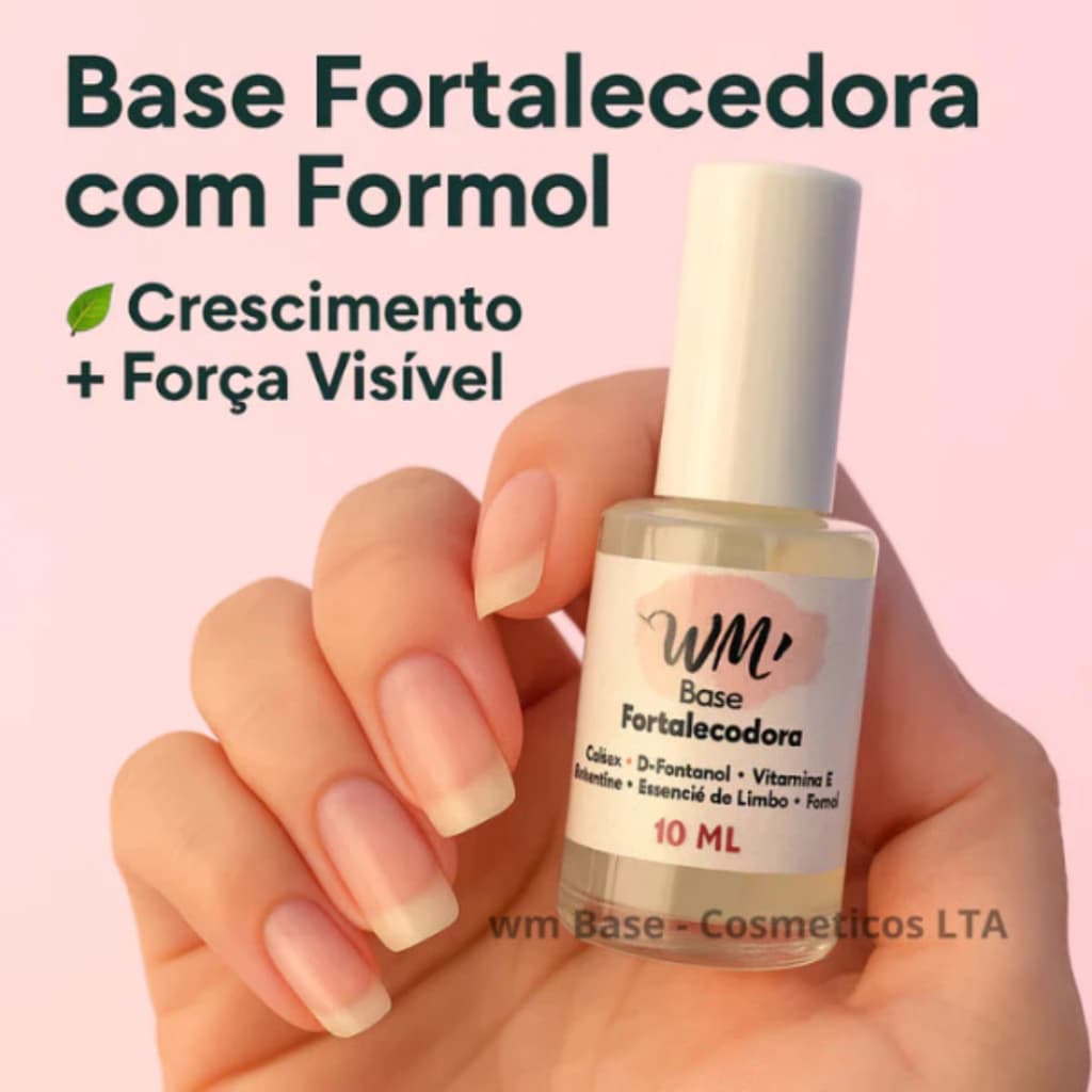 Base Fortalecedora De Unha WM 10ML Unhas Cuidadas e Saudáveis