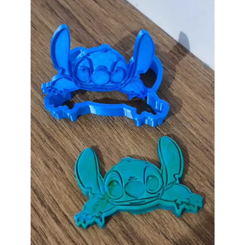 Kit Stitch 3 Cortadores + 3 Carimbos para Massinha | Molde Infantil em Impressão 3D | Massa de Modelar