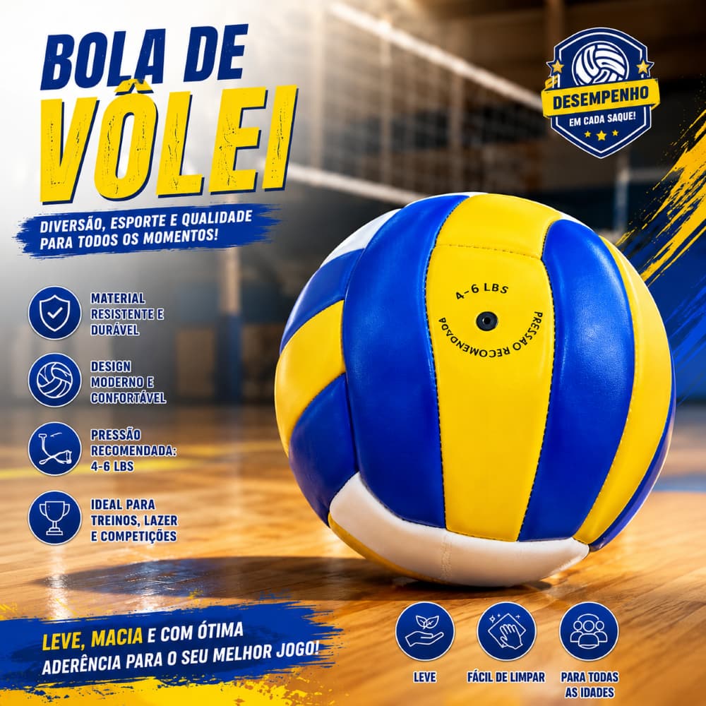 Bola Volei Infantil 63cm Colorida Diversao Escola Treino Lazer Resistentes
