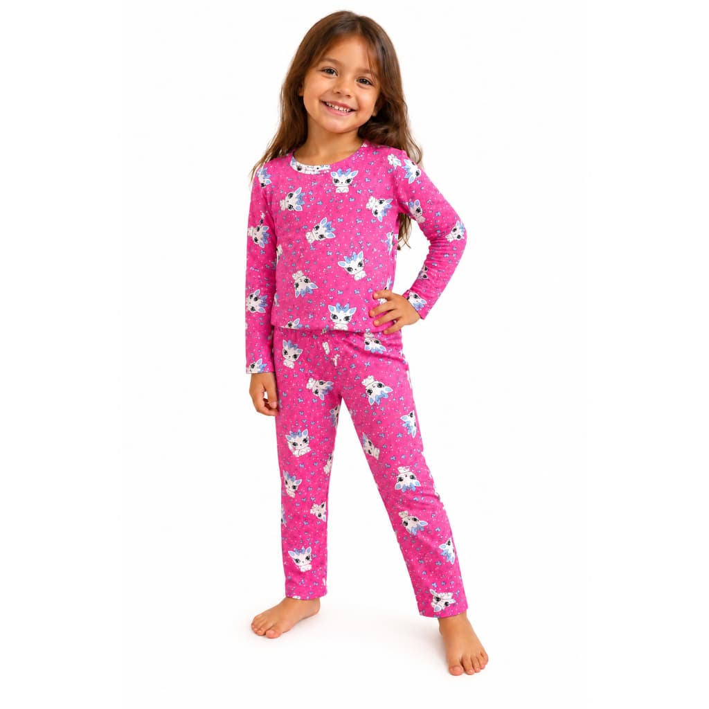 Pijamas  Estampados Manga Longa Inverno Menina Criança.