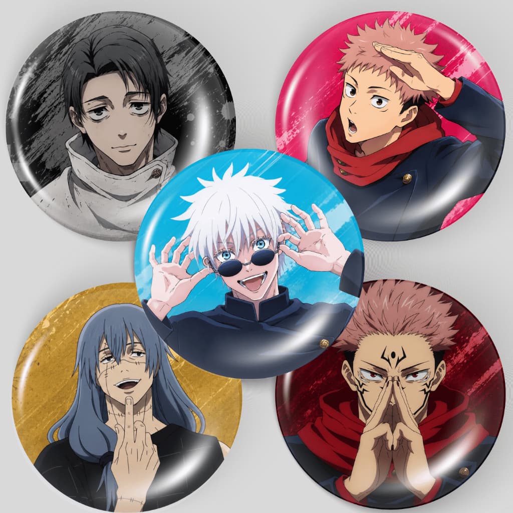 Botons Jujutsu Kaisen Kit C/ 5 Un. Broche 4,5cm P/ Mochila Estojo Jaquetas