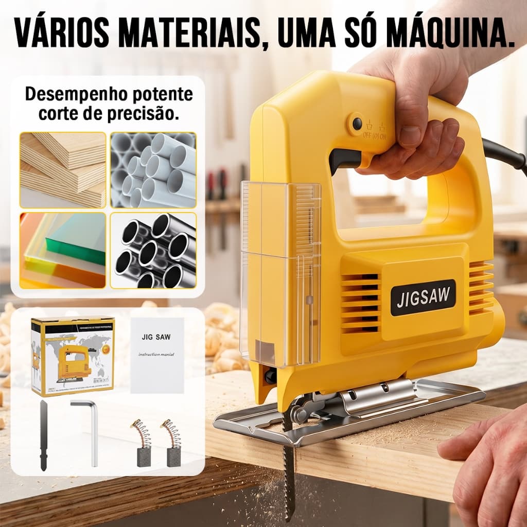Cortadora Tico-Tico Elétrica com Cabo 110-127V 220V Corte Preciso e Rápido para Trabalhos Domésticos e Profissionais