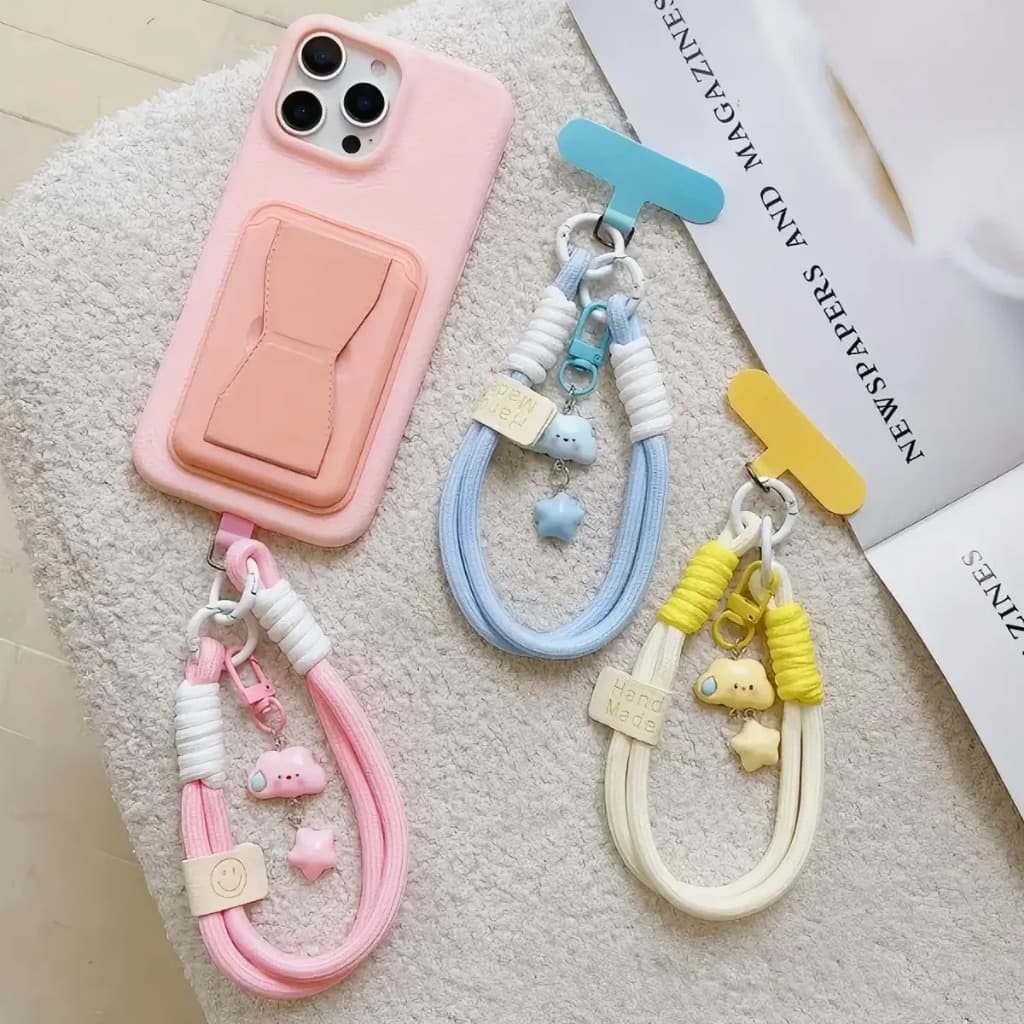 Cordão de celular feminino - Pulseira antiderrapante para o pulso com pingente durável e fashion