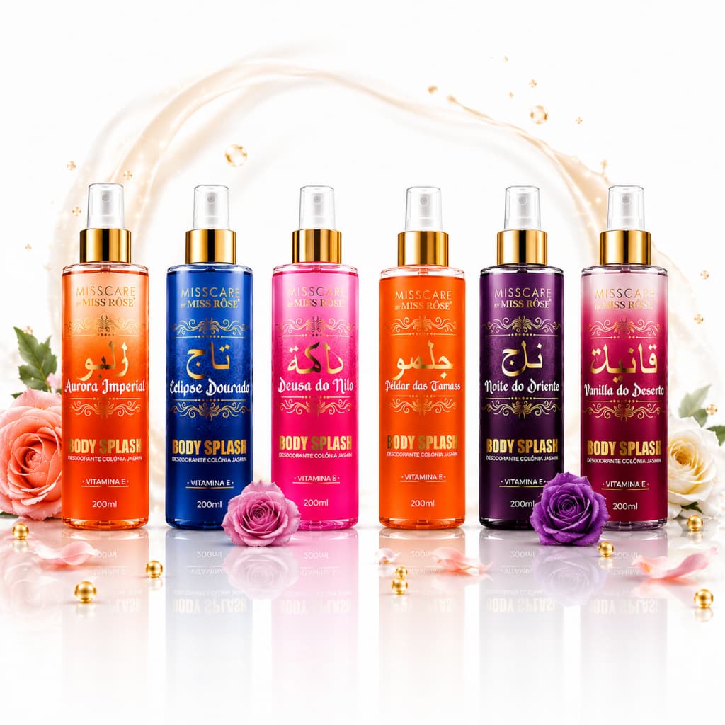 Body Splash Árabe Miss Rose 200ml Longa Duração