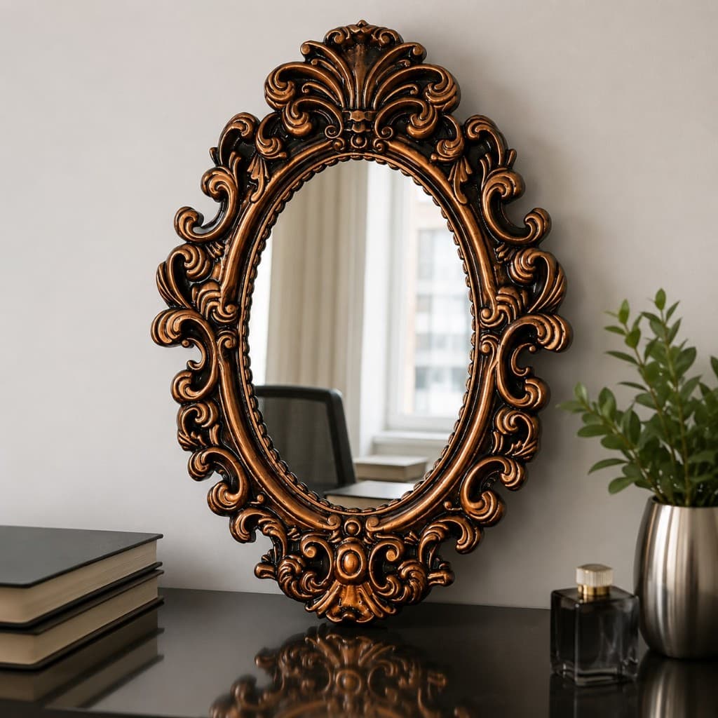 Espelho Europeu Decorativo Grande Provençal Oval Sala Parede