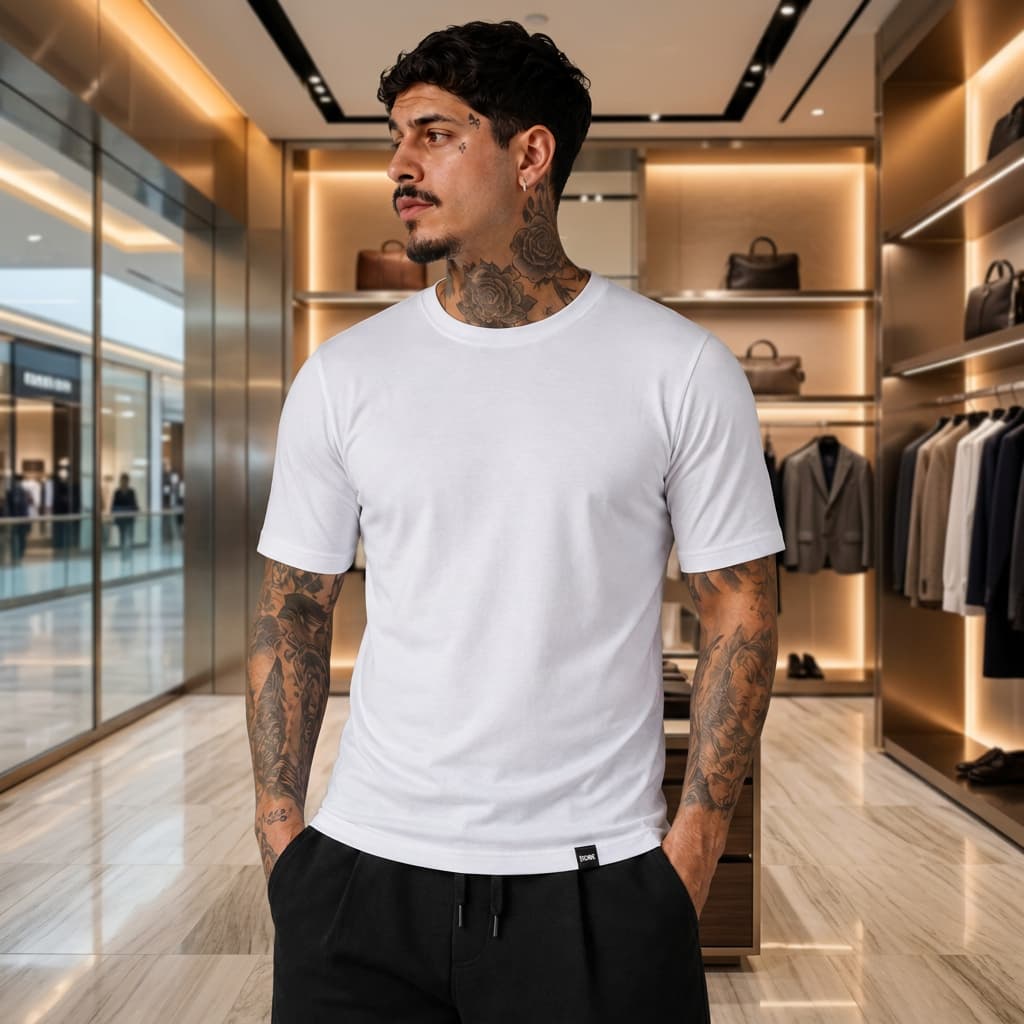 Camiseta Masculina Básica 100% Algodão Premium Gola Redonda Reforçada Manga Curta Conforto Casual