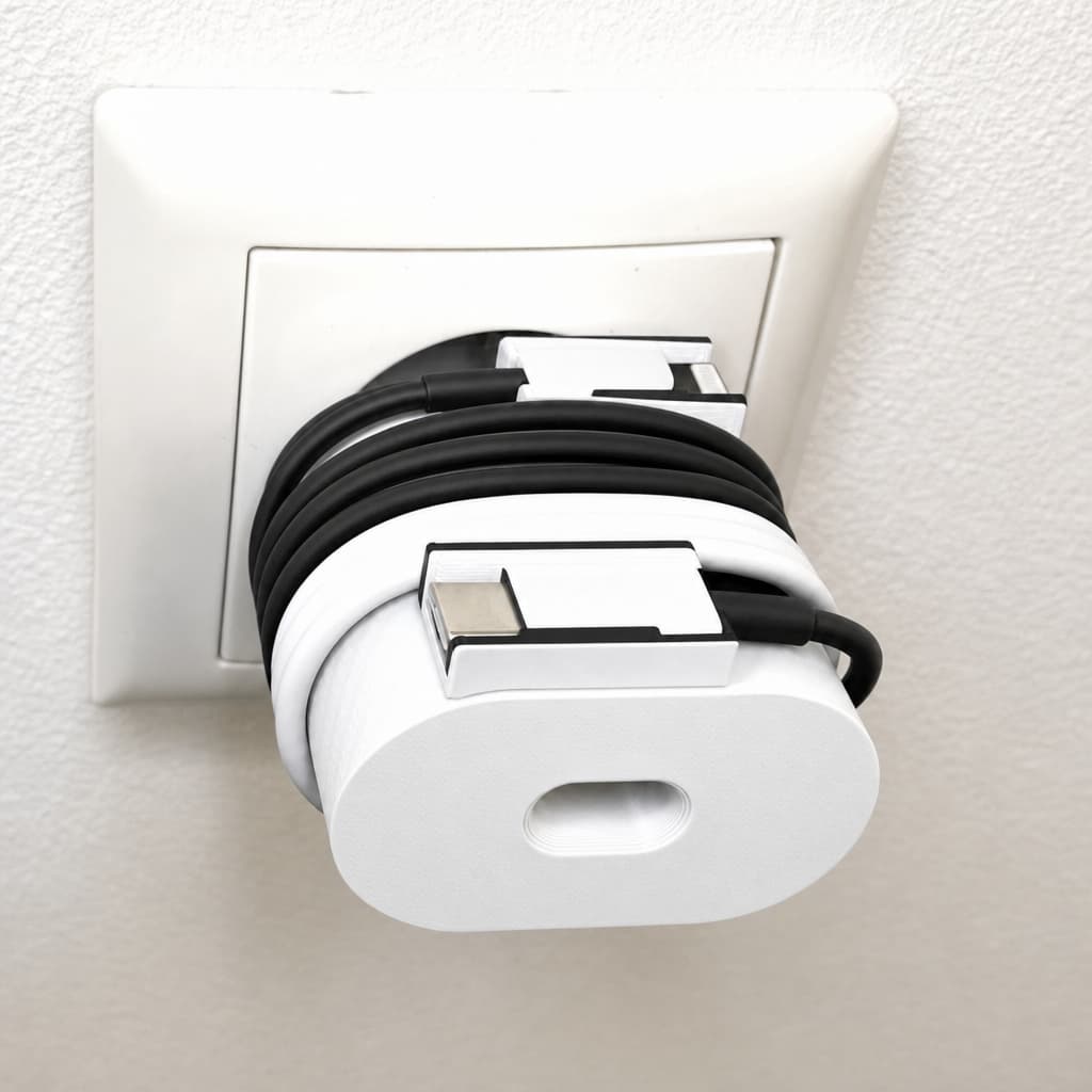 Capa Protetora Carregador USB-C Lightning Apple Watch Celular - Organizador de Cabo Plástico Porta Fio Proteção Fonte