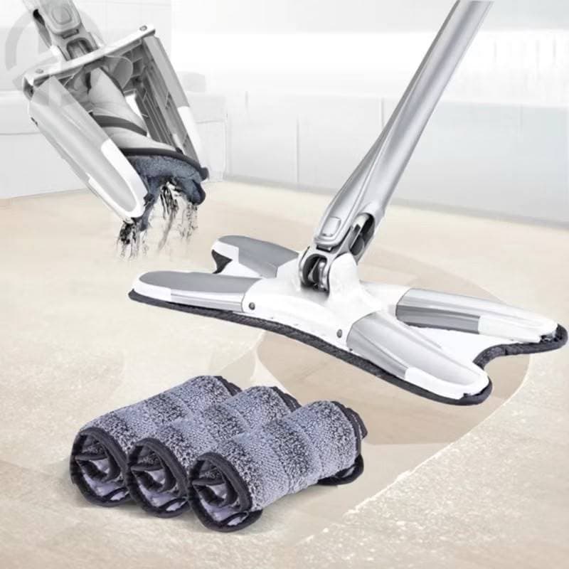 Rodo Mágico Spray Mop com Reservatório Esfregão Giratório Limpeza de Piso 360° + 3 Refis de Microfibra