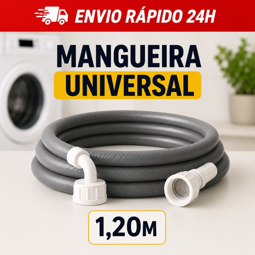 Mangueira Para Entrada Máquina de Lavar 1.20 Metros Agua De Lavadora Tanquinho Lava Seca Louça