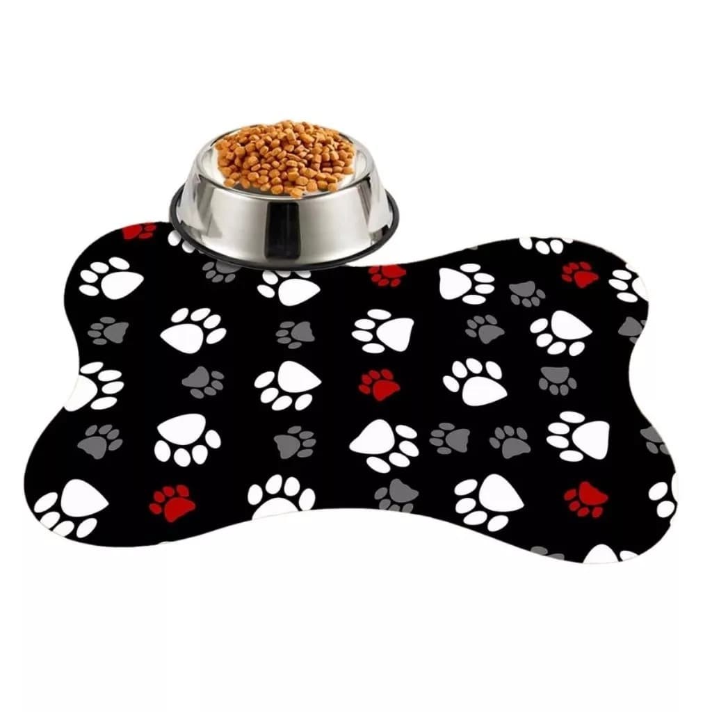 Tapete Comedouro para Cachorro e Gato Antiderrapante 46x33cm Protege o Piso Lavável