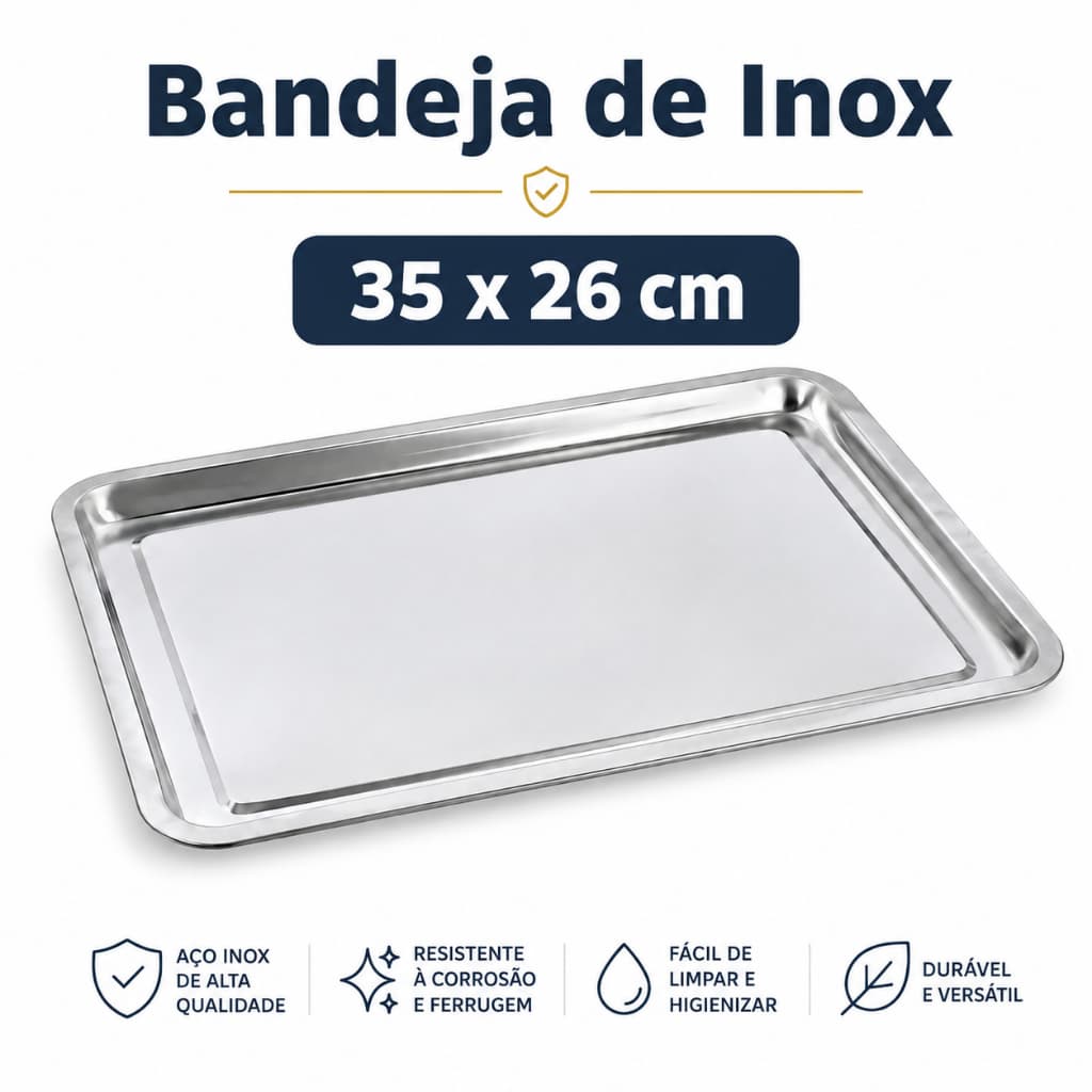 Bandeja Retangular Inox 36 x 27 cm  3104-3627KH