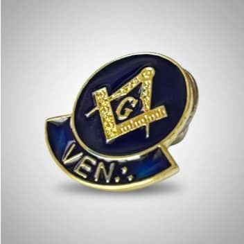 Pin/broche Maçônico Esquadro E Compasso Azul Venerável