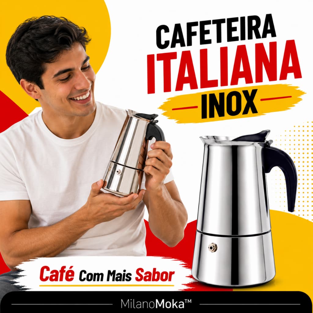 Cafeteira Italiana Inox 6 Xícaras Moka Café Expresso Gourmet Premium