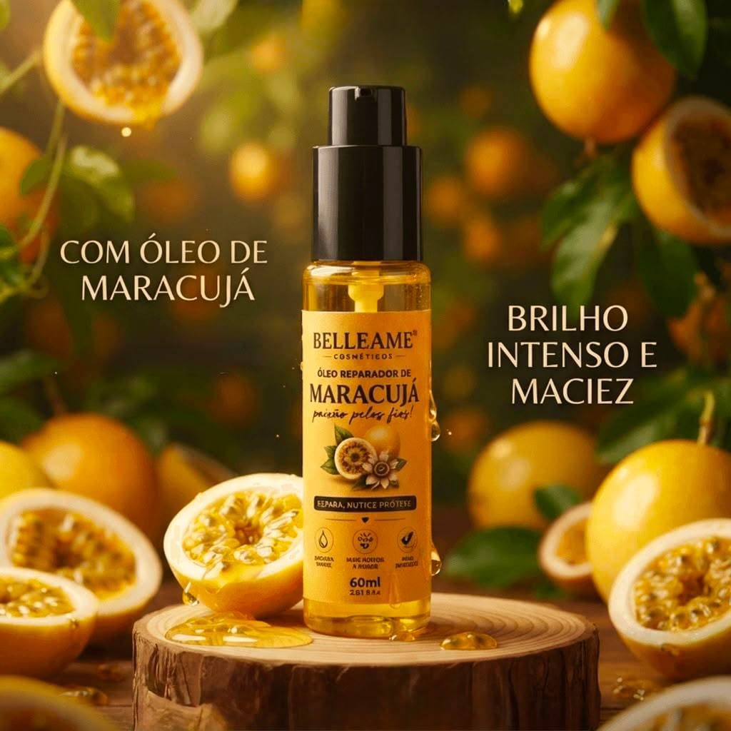 Oléo Reparador de Maracujá 60ML Belleâme Cosméticos