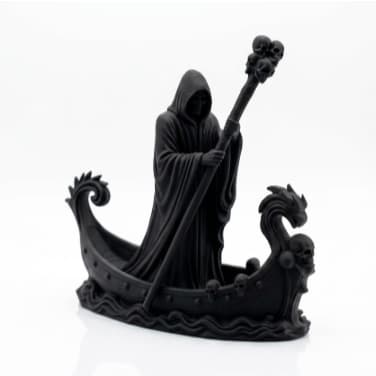 Escultura Ceifador Colecionador Item Decorativo em Impressão 3D Cor Preto