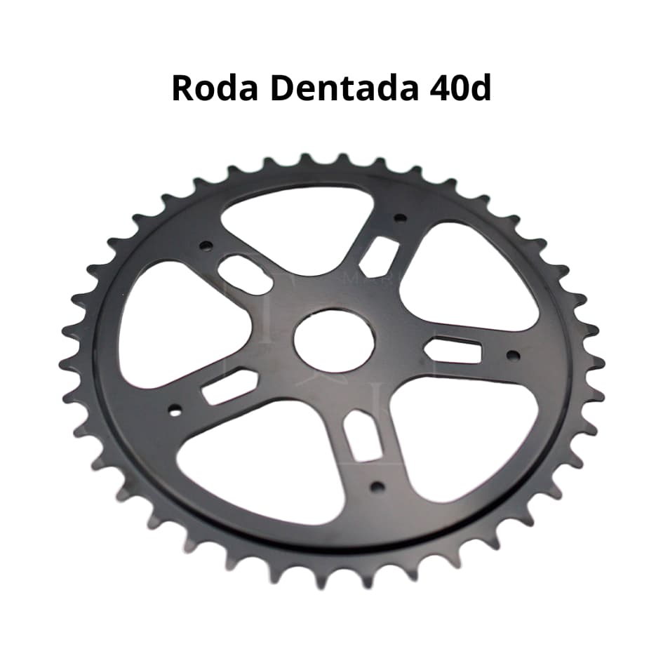 Coroa Engrenagem Dentada de 40 dentes 2,00mm para Pedivela Monobloco 140mm 165mm Bike aro 20 24 e 26