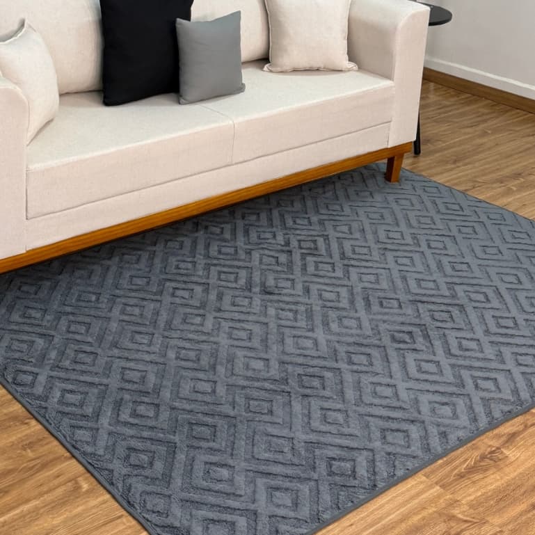 Tapete Jacquard Sala Geométrico Antiderrapante 2,00m x 1,40m