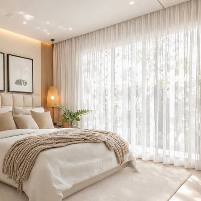 Cortina Linho Voil Flame Luxo 4,00x1,70 Varão Passante Sala Quarto