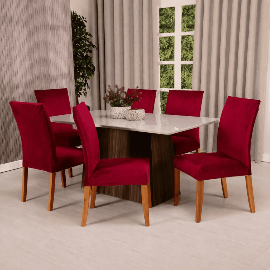 Kit Capas de Cadeiras Suede Semi-impermeável Aveudada
