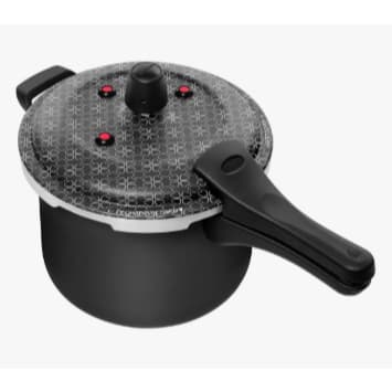 Panela de Pressão Patolux 5L Preta com Antiaderente e 4 Válvulas de Segurança