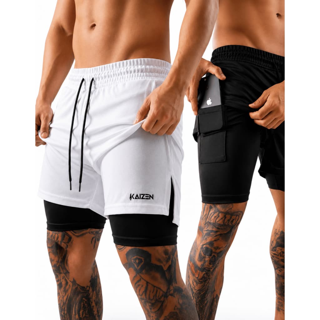 Kit 2 Shorts 2 Em 1 Masculino Dryfit Academia Bermudas