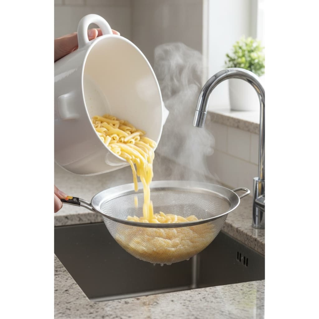 Peneira Cozinha Inox Suco Drinks Confeitaria Peneirar Açúcar Farinha Medidas 10cm 12cm 14cm 16cm 18cm 20cm