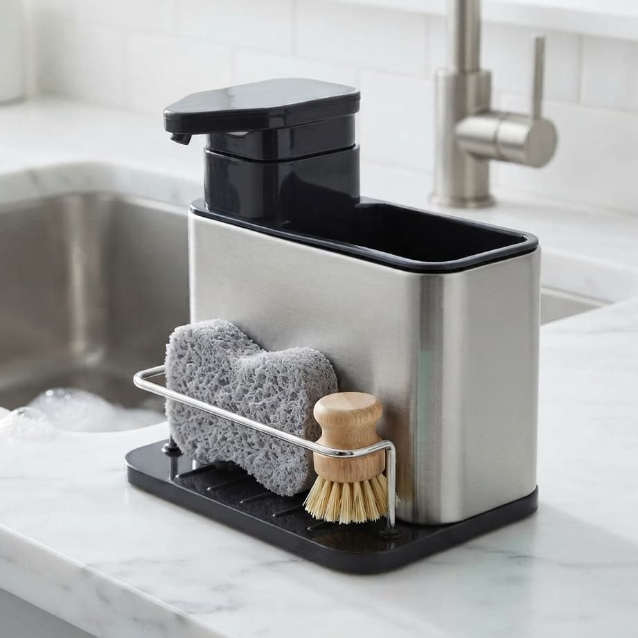 Organizador Pia Porta Detergente Acessorios Cozinha Inox Resistente Pratico