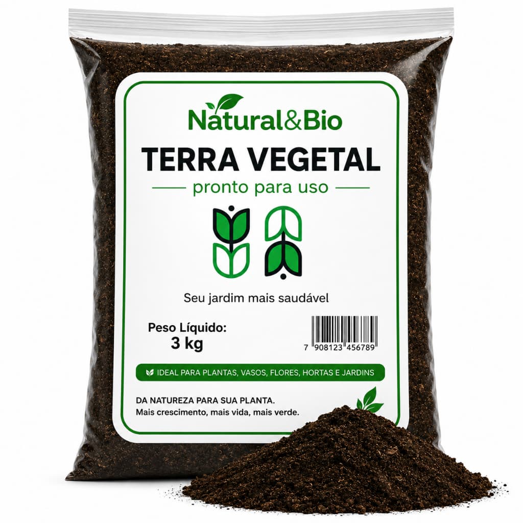 Terra Vegetal Adubada Orgânica 2 kg Substrato Plantas Vasos Hortas Jardins Flores Solo Orgânico