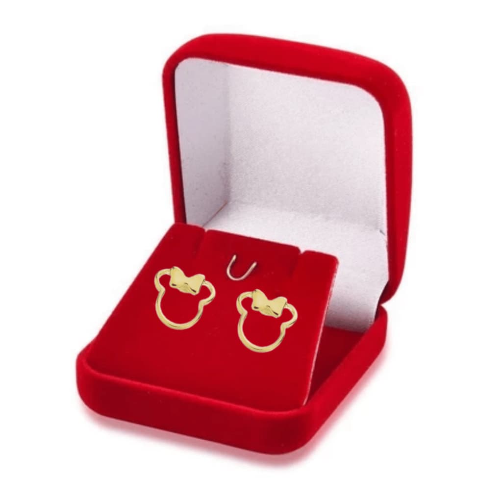 Brinco Minnie Infantil Antialérgico Folheado a Ouro 18K – Delicadeza, Segurança e Muito Charme!