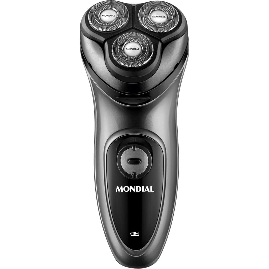 Barbeador Elétrico Recarregável Mondial Power Shave Preto/Prata 5W Bivolt - BE-02 Dia dos Pais